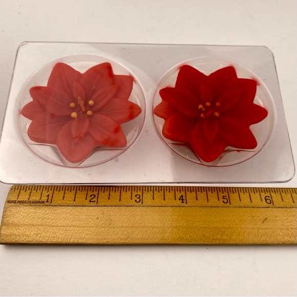 AVON 1983 Christmas Poinsettia Floating Candles Set of 2 Fragrant Seasons NOS - Picture 7 of 8